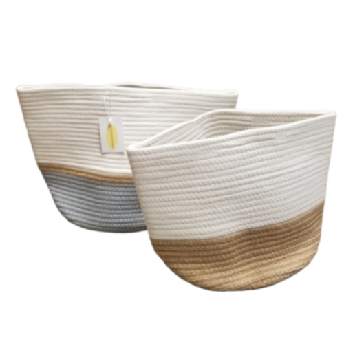 Cotton rope basket set of 2