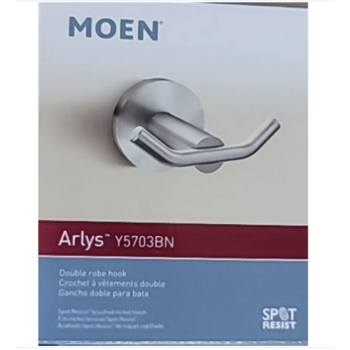 Moen Y5703BN Arlys Robe Hook, Brushed Nickel