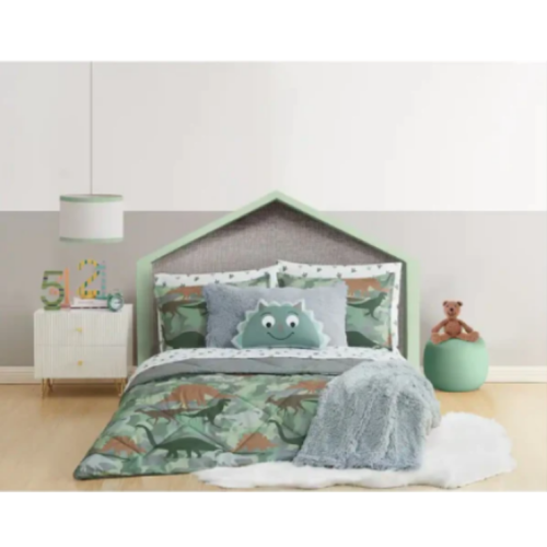 Mason & Mollie Green Camo Dino 7-piece Full Bed Set