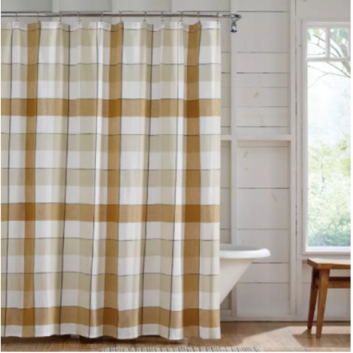 Bee & Willow™ 72-Inch x 72-Inch Tonal Check Shower Curtain in Gold