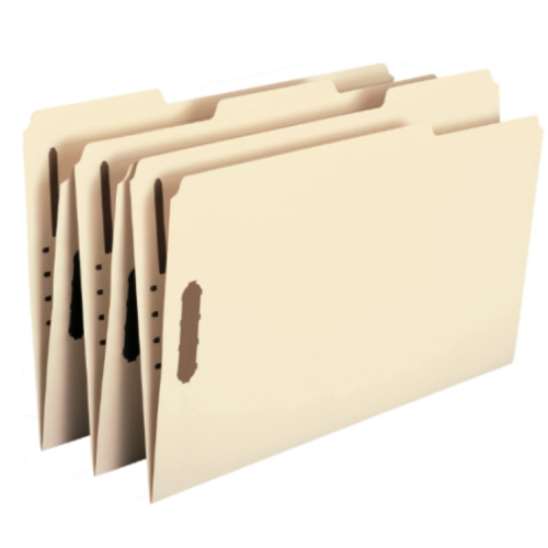 Smead Fastener File Folder, 2 Fasteners, Reinforced 1/3- Cut Tab, Legal Size, Manila, 50 Per Box