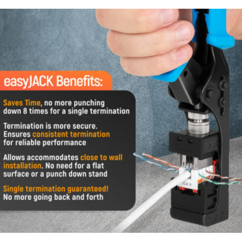 Everest Media Solutions easyJACK - 90° Angled Speed Termination Tool - To Be Used ONLY with Everest Media 90° Angled RJ45 CAT6/5e & CAT6A Keystone Jacks