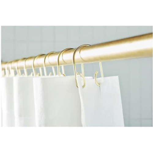  Haven U-Shaped Shower Curtain Hooks in Matte Gold - Set of 12