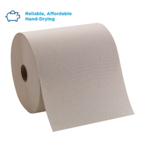 Pacific Blue Basic Recycled Hardwound Paper Towel Rolls by GP PRO (Georgia-Pacific), Brown, 26301, 800 Feet Per Roll, 2 Rolls