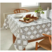 Everhome Diamond Weave 60-Inch x 102-Inch Oblong Tablecloth in Peyote/Tan White