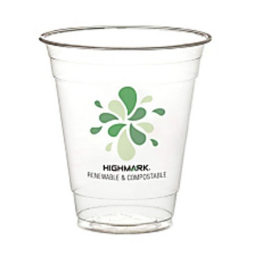 Highmark - Cups - Renewable Cold Drink Cups Compostable - 19.5in. X 8.2in. X 17.5in. - Size 12 Oz - Clear - count of 50