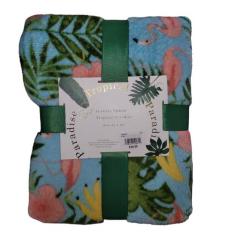 Tropical Paradise Flannel Throw