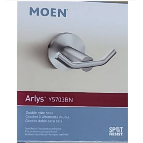 Moen Y5703BN Arlys Robe Hook, Brushed Nickel