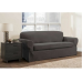 SmartFit Stretch Loveseat Slipcover - 2 Piece, Gray, Sure Fit Cover Zenna Home