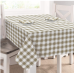 Laura Ashley Easy Care Tablecloth Light Brown White Plaid