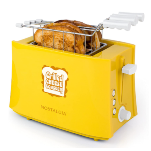 Nostalgia TCS2 Grilled Cheese Toaster with Easy-Clean Toaster Baskets and Adjustable Toasting Dial