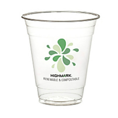 Highmark - Cups - Renewable Cold Drink Cups Compostable - 19.5in. X 8.2in. X 17.5in. - Size 12 Oz - Clear - count of 50