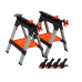 PONY 2-Pack Clamping Sawhorses, 1200 LBS Load Capacity, 30-3/4" Folding Sawhorse with 12” F Clamps, Bench Dogs, Angle Clamps, 2" Spring Clamps, Steel Legs, Heavy Duty for Woodworking