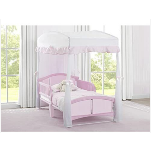 Toddler Canopy for Kids Bed White Pink Children's Room for Little Kids Girls