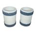 Everhome™ Beaded Striped Tumbler in White/Blue