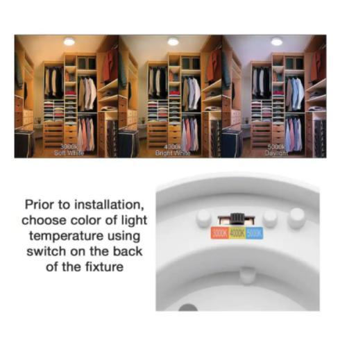 Spin Light 7 in. Closet Light Selectable CCT LED Flush Mount Laundry Room Hallway Stairway Lighting