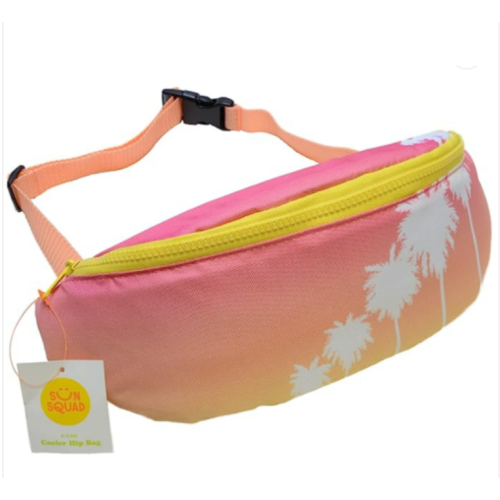 Sun Squad 2-Can Cooler Hip Bag, Palm Trees