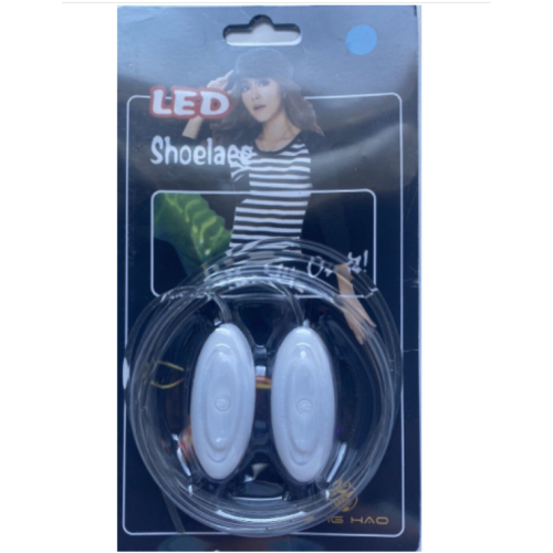 NIB Pair of BLUE LED shoelaces Ting Hao Weatherproof Multi Settings