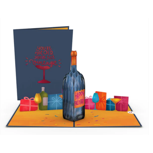 Vintage Wine Birthday Pop-Up Card Lovepop