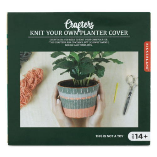 Kikkerland Crafters Knit Your Own Planter Cover Kit