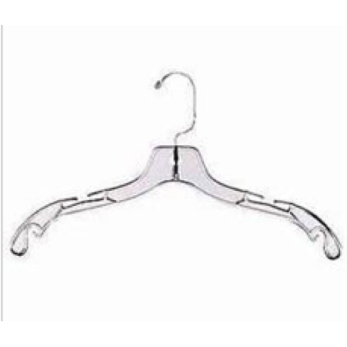 Heavy Weight 17 inch Clear Plastic Dress Hangers 10 Ct