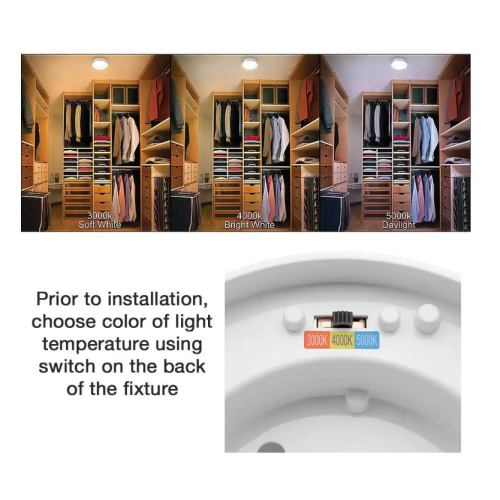 Spin Light 7 in. Closet Light Selectable CCT LED Flush Mount Laundry Room Hallway Stairway Lighting