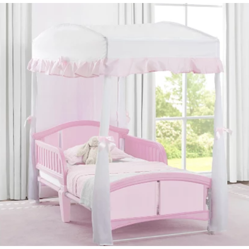 Delta Children Girls Canopy For Toddler Bed, White