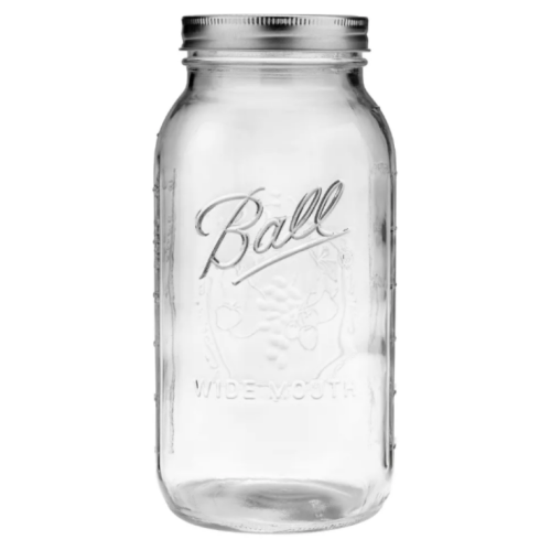 Ball Wide Mouth 64oz Half Gallon Mason Jars with Lids & Bands, 4 Count