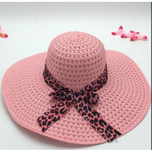 Pink Woman Straw Sun Hat