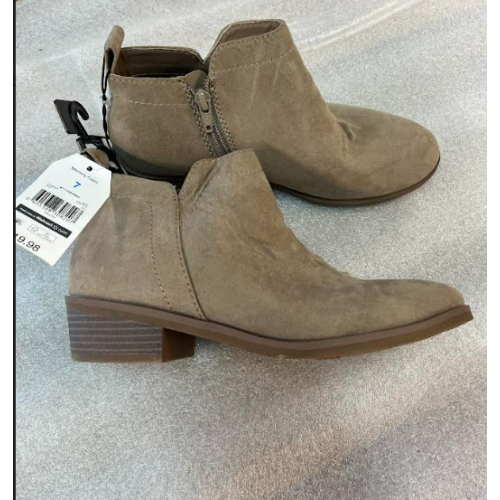 Time and Try Women's Faux Suede Ankle Boots wide width available Size 7