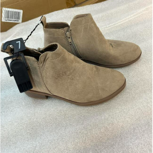 Time and Try Women's Faux Suede Ankle Boots wide width available Size 7