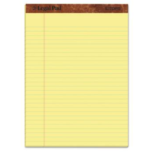 TOPS Pad Perforated Pads, Legal Ruled, 8.5" x 11.75", Canary Yellow Paper, 50 Sheets/Pad, 12 Pads