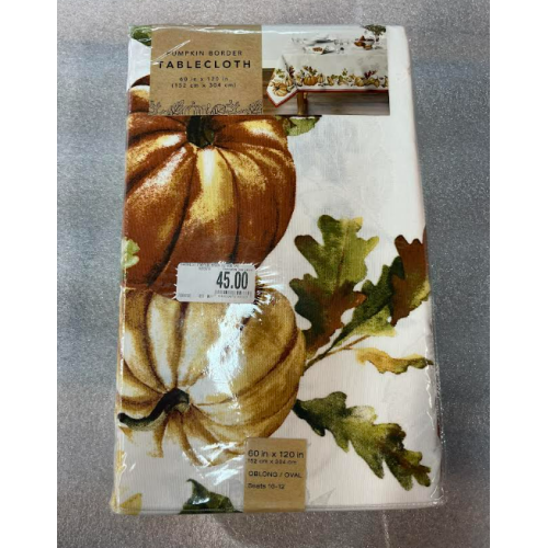 Tablecloth Autumn Pumpkin Table Cloths Fall Thanksgiving Oblong/ Oval Tablecloth Waterproof,Anti-Wrinkle,Easy To Wash,Reusable Polyester Table Cover For Thanksgiving & Fall Decorations 