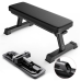 Finer Form Gym Quality Foldable Flat Bench for Multi-Purpose Weight Training and Ab Exercises - Free PDF Workout Chart Included