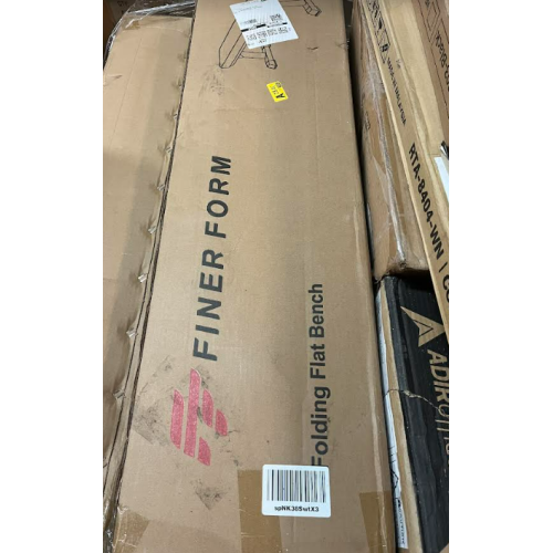 Finer Form Gym Quality Foldable Flat Bench for Multi-Purpose Weight Training and Ab Exercises - Free PDF Workout Chart Included