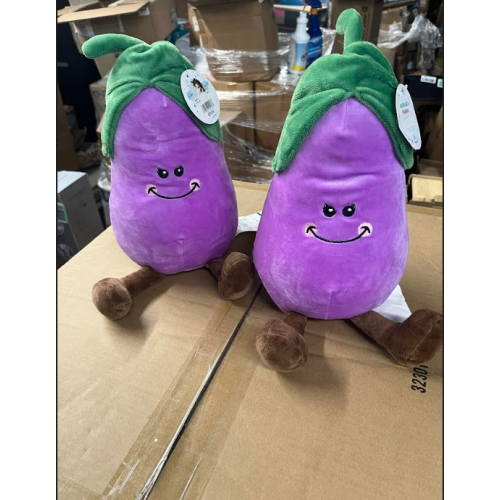 Mikey the Joyful Eggplant | 15″-L Huggable Friends set of 2