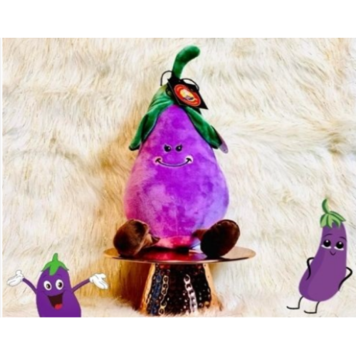 Mikey the Joyful Eggplant | 15″-L Huggable Friends set of 2