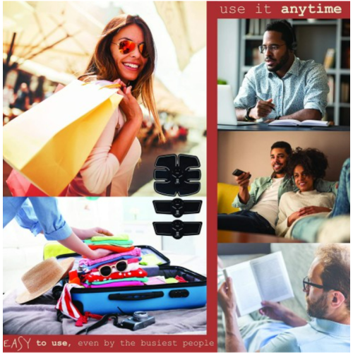 ABZERK Abs Stimulator USB Rechargeable Abs Workout Equipment For Women, Men | Body Toner Ab Simulator Home Workout For Belly, Arms, Thighs, Hips and Chest Your Professional Trainer 2 pack