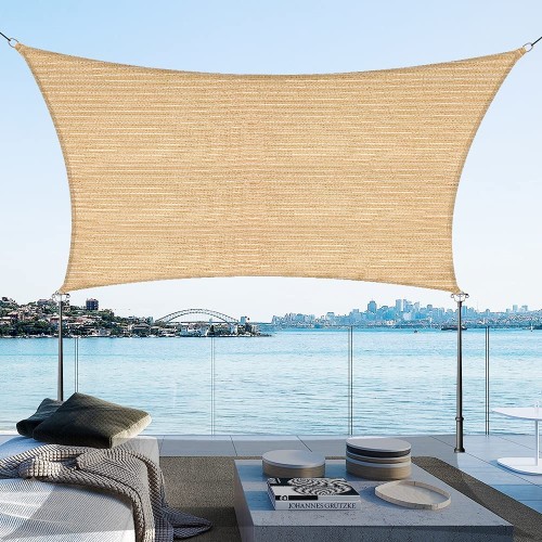 BELENOSDAN Sun Shade Sail for Patios Rectangle 185GSM Shade Sail 