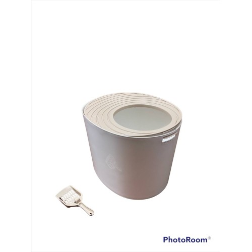 IRIS Medium Round Top Entry Cat Litter Box & Scoop