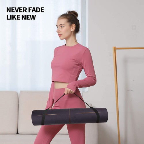 OGOGO Suede Yoga Mat,Non Slip Eco Friendly Fitness Exercise Mat with Carrying Strap,Pro Yoga Mats for Women and Men,Workout Mats for Home