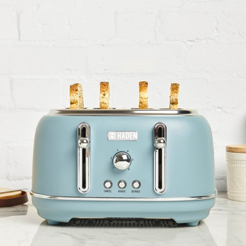 HIGHCLERE POOLE BLUE 4-SLICE TOASTER