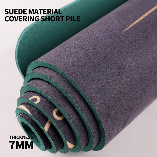 OGOGO Suede Yoga Mat,Non Slip Eco Friendly Fitness Exercise Mat with Carrying Strap,Pro Yoga Mats for Women and Men,Workout Mats for Home