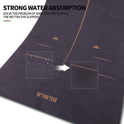 OGOGO Suede Yoga Mat,Non Slip Eco Friendly Fitness Exercise Mat with Carrying Strap,Pro Yoga Mats for Women and Men,Workout Mats for Home