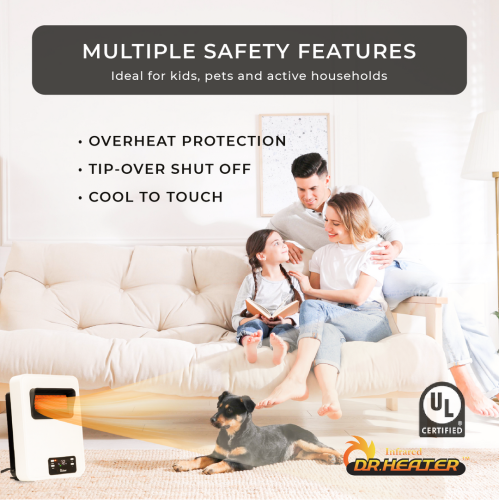 Dr Infrared Heater DR-908 HeatStyle 2-Way Wall Mount or Portable Space Heater, Energy Saving Dual-Heat System, Child and Pet Safe, Powerful 1500 Watt Space Heater $139.00