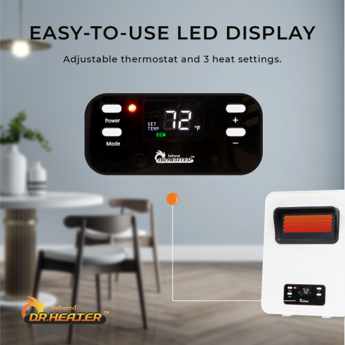 Dr Infrared Heater DR-908 HeatStyle 2-Way Wall Mount or Portable Space Heater, Energy Saving Dual-Heat System, Child and Pet Safe, Powerful 1500 Watt Space Heater $139.00