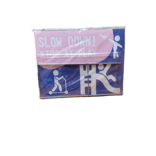 Kids at play sign 2 pack with posts New