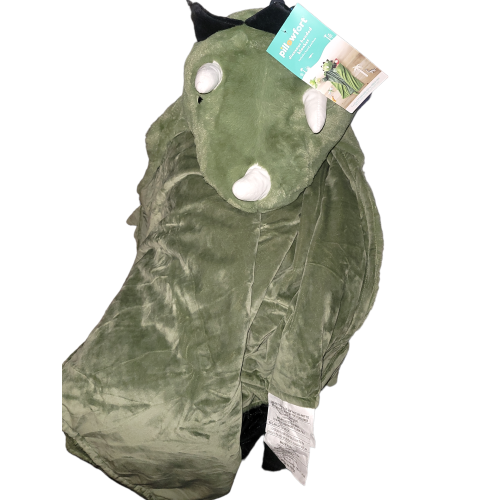 NEW Pillowfort Plush Dinosaur 3 Dimensional Hooded Blanket With Faux Fur