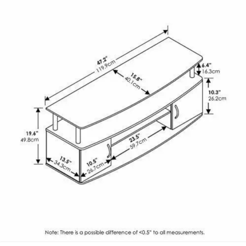  Furinno JAYA Large Entertainment Stand for TV Up to 55 Inch, Blackwood, B01K