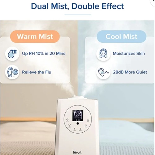 LEVOIT Humidifiers for Bedroom Large Room Home, 6L Warm and Cool Mist Ultrasonic Air Vaporizer 